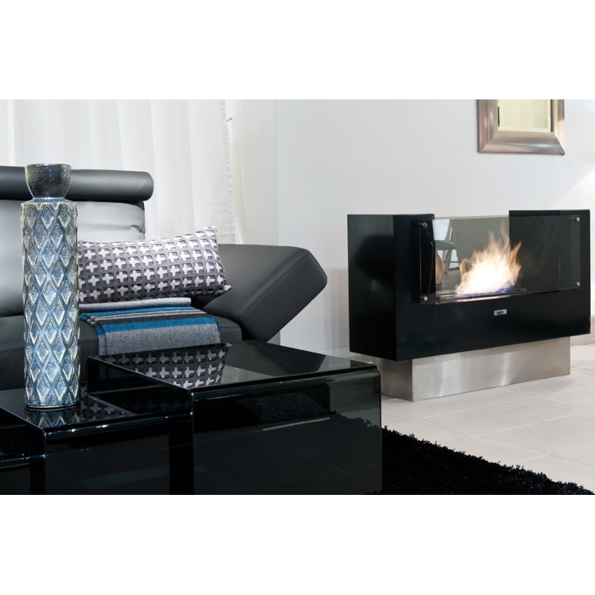 InFire - BIO fireplace 110x75 cm 3kW bifacial