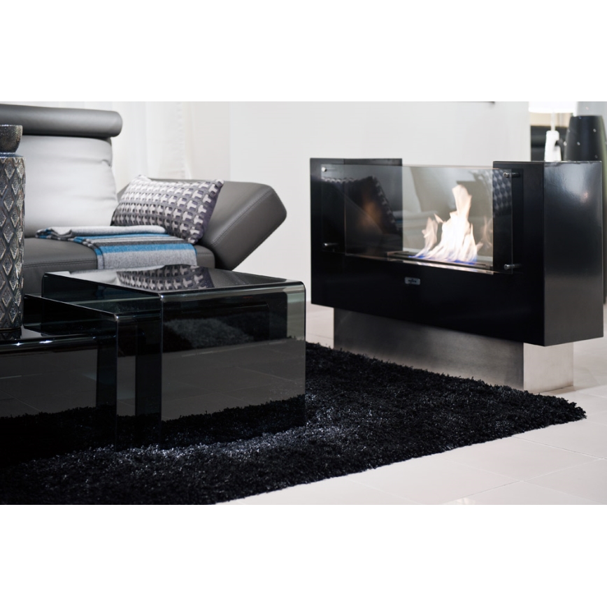 InFire - BIO fireplace 110x75 cm 3kW bifacial