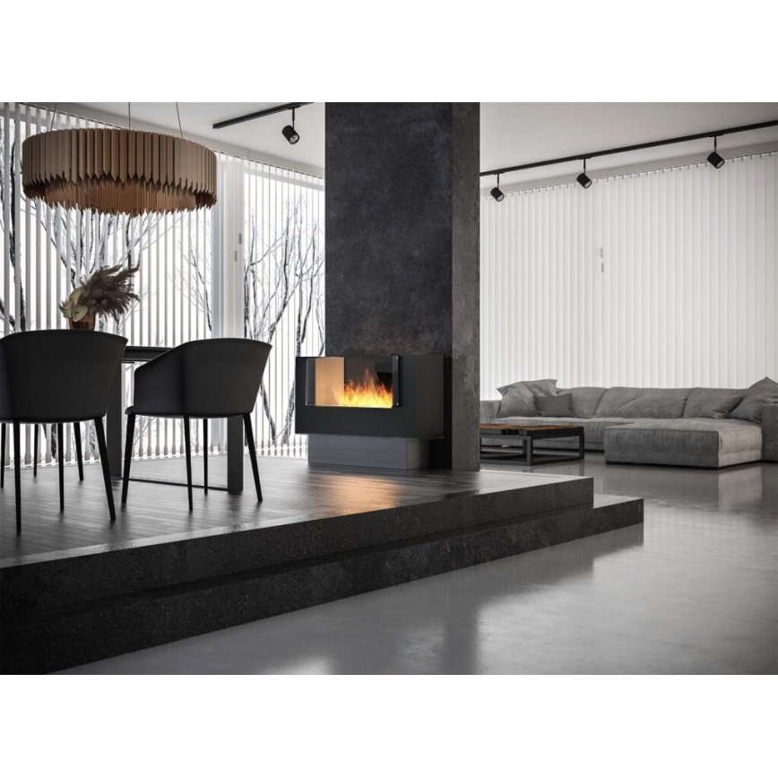 InFire - BIO fireplace 110x75 cm 3kW bifacial