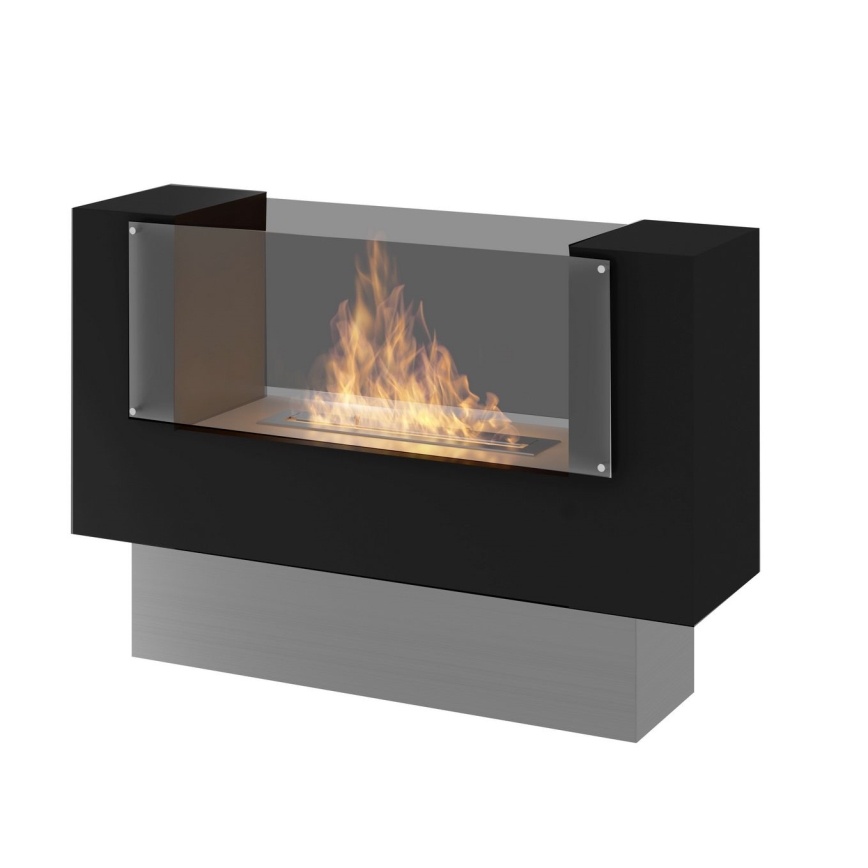 InFire - BIO fireplace 110x75 cm 3kW bifacial