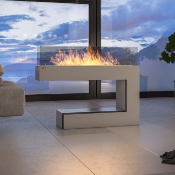 InFire - BIO fireplace 110x85,5 cm 3kW white
