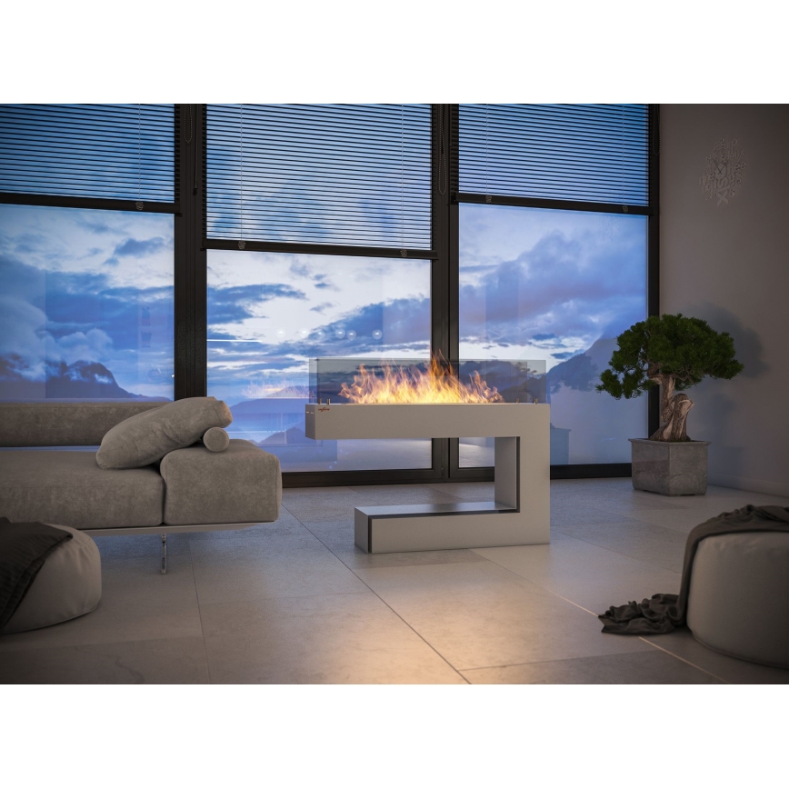 InFire - BIO fireplace 110x85,5 cm 3kW white