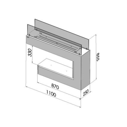 InFire - BIO fireplace 110x85,5 cm 3kW white