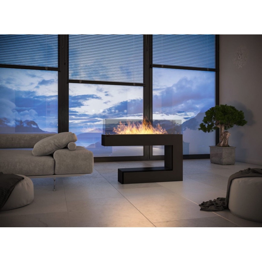 InFire - BIO fireplace 110x92 cm 3kW black