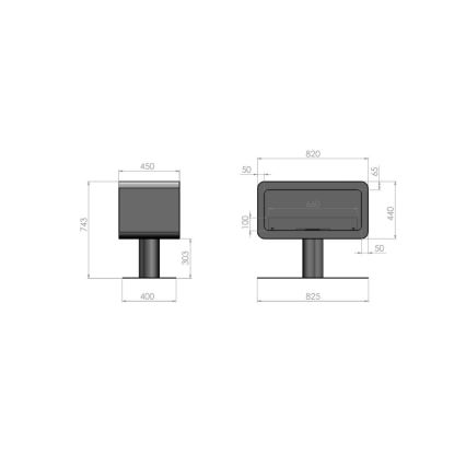 InFire - BIO fireplace 82,5x74,3 cm 3kW black