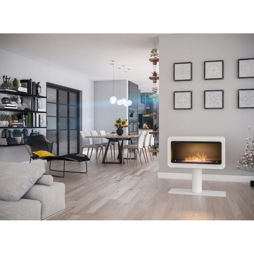 InFire - BIO fireplace 82,5x78 cm 3kW white