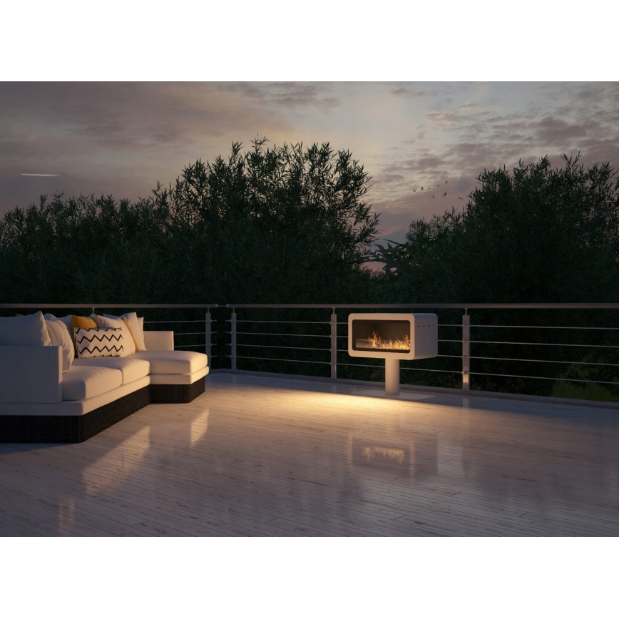 InFire - BIO fireplace 82,5x78 cm 3kW white