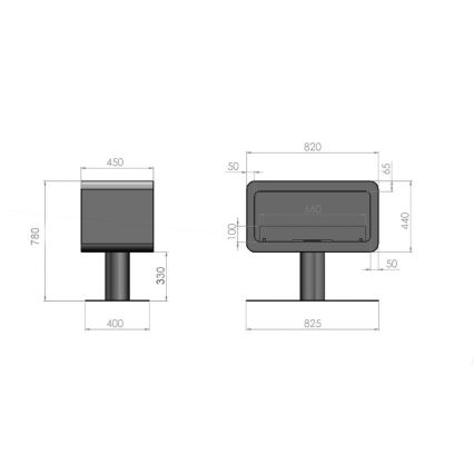 InFire - BIO fireplace 82,5x78 cm 3kW white