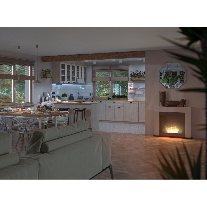 InFire - BIO fireplace 87,5x110 cm 3kW white