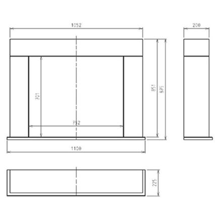 InFire - BIO fireplace 87,5x110 cm 3kW white