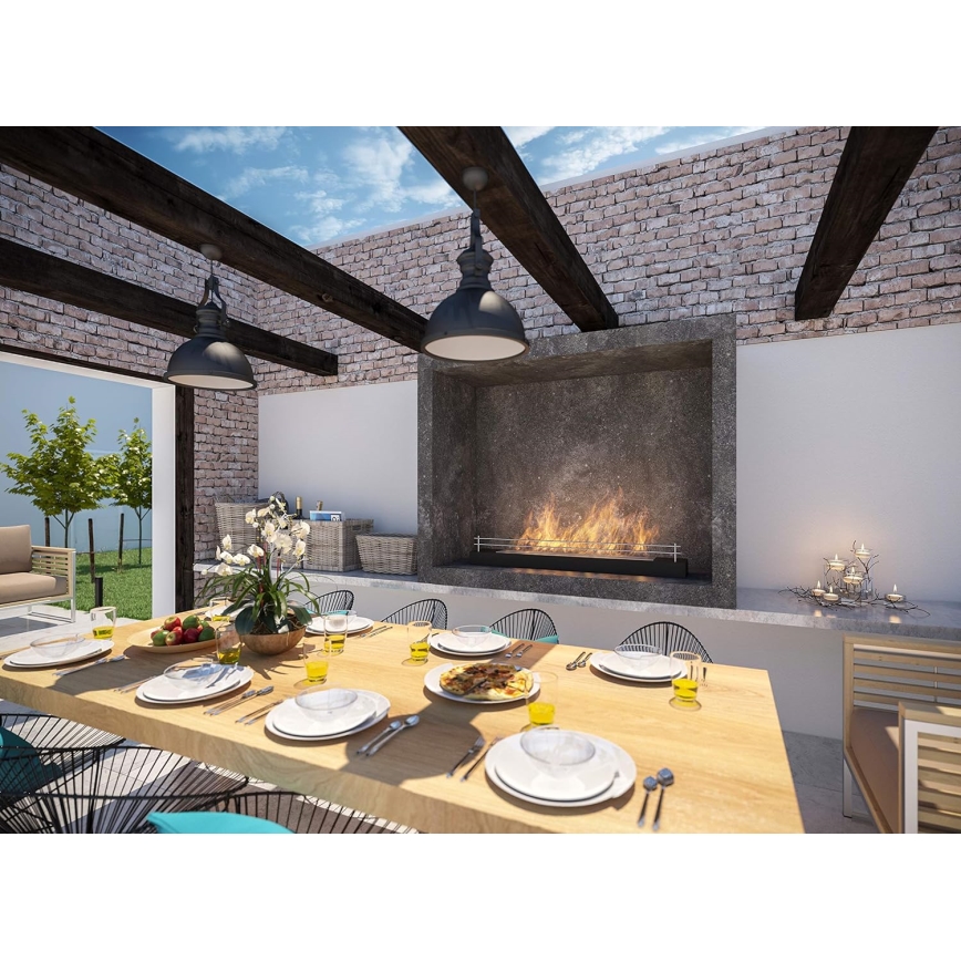 InFire - BIO fireplace 8x120 cm 3kW black
