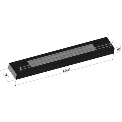 InFire - BIO fireplace 8x120 cm 3kW black