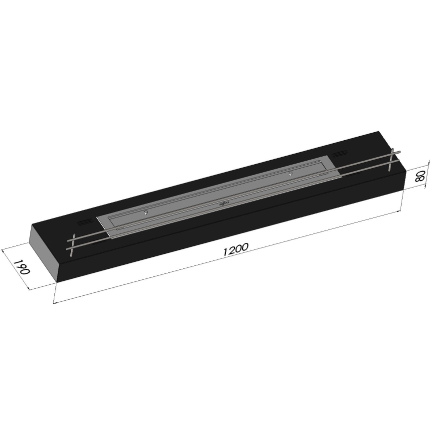 InFire - BIO fireplace 8x120 cm 3kW black