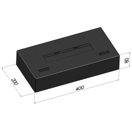 InFire - BIO fireplace 8x40 cm 3kW black