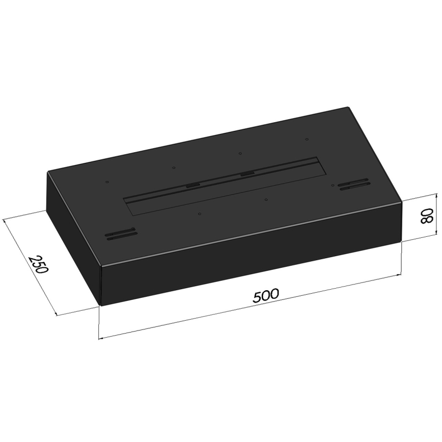 InFire - BIO fireplace 8x50 cm 3kW black
