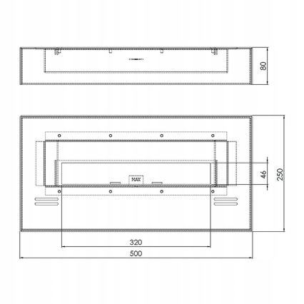 InFire - BIO fireplace 8x50 cm 3kW black