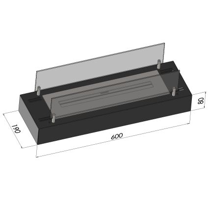 InFire - BIO fireplace 8x60 cm 3kW black