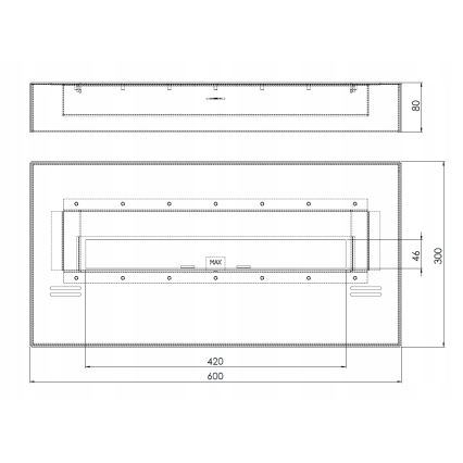 InFire - BIO fireplace 8x60 cm 3kW black