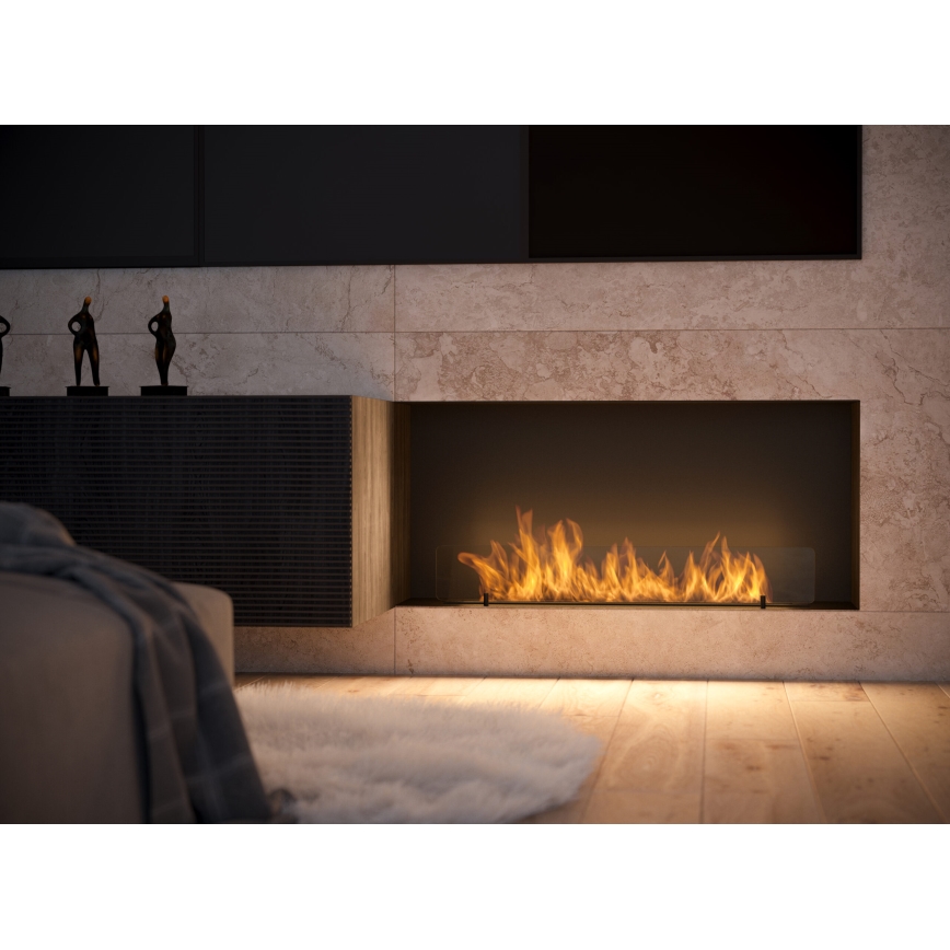 InFire - Built-in BIO fireplace 100x45 cm 3kW black