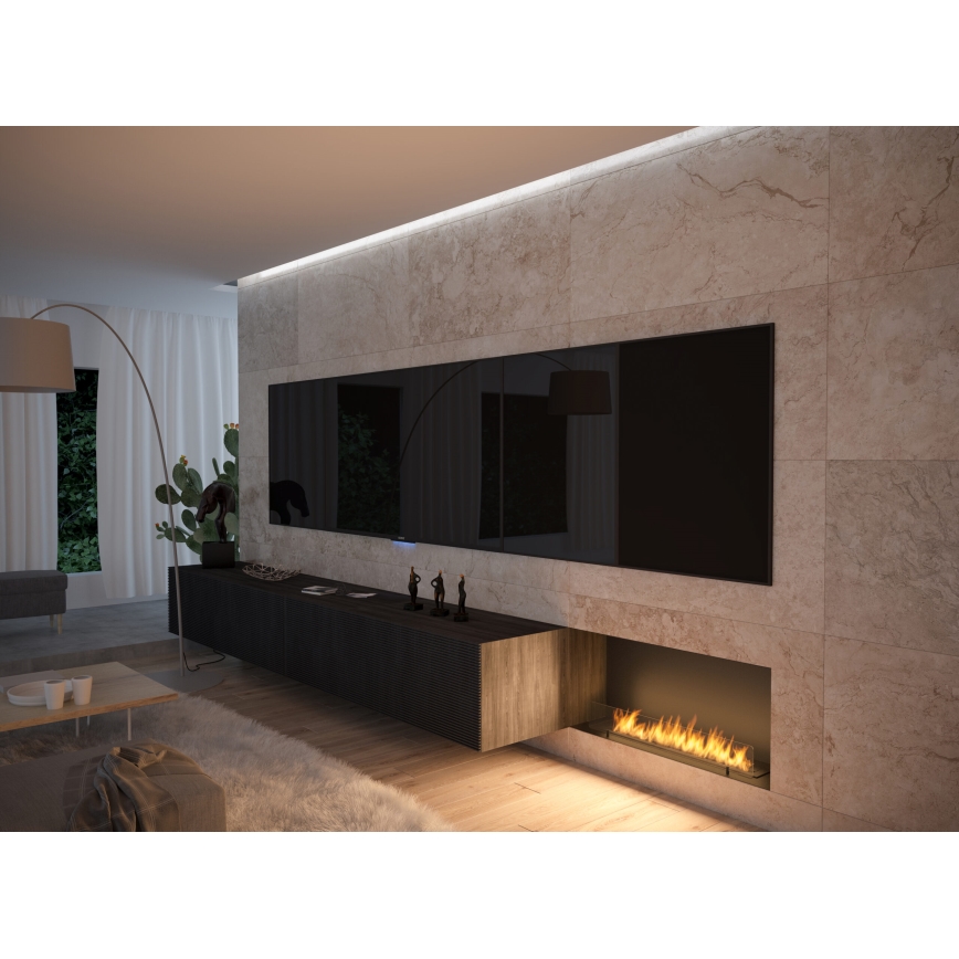 InFire - Built-in BIO fireplace 100x45 cm 3kW black