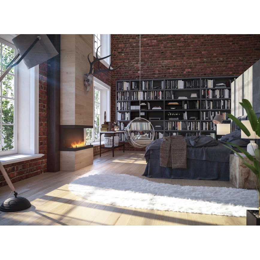 InFire - Built-in BIO fireplace 100x50 cm 3kW black