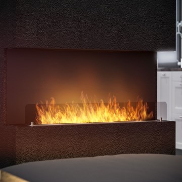 InFire - Built-in BIO fireplace 120x45 cm 3kW black