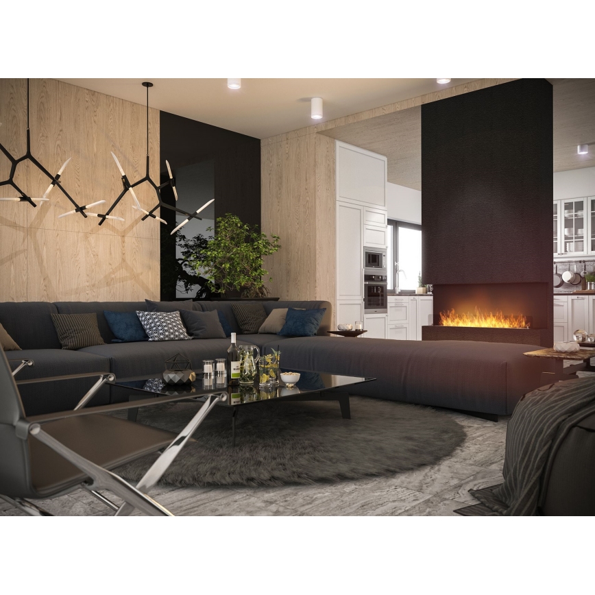 InFire - Built-in BIO fireplace 120x45 cm 3kW black