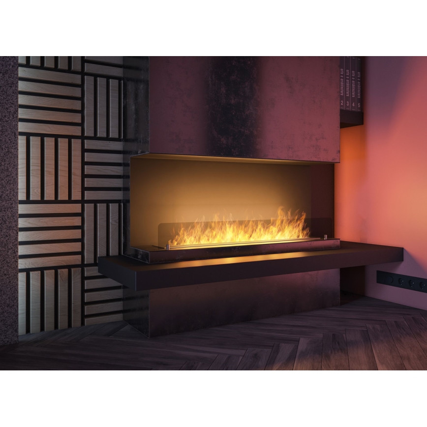 InFire - Built-in BIO fireplace 120x45 cm 3kW black