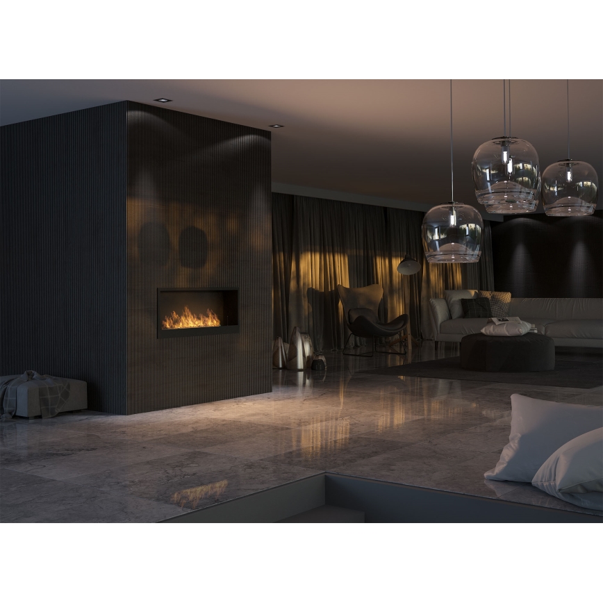 InFire - Built-in BIO fireplace 120x50 cm 3kW black