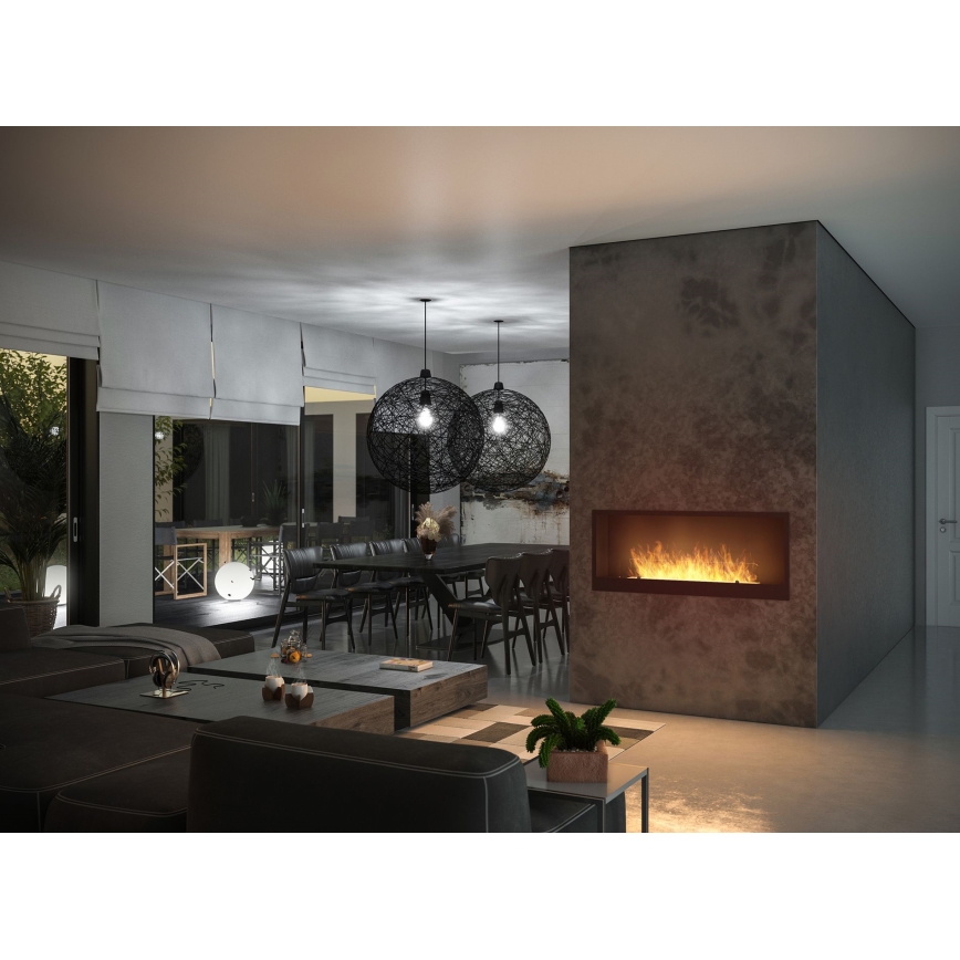 InFire - Built-in BIO fireplace 120x50 cm 3kW black