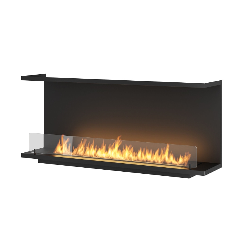 InFire - Built-in BIO fireplace 120x50 cm 3kW black