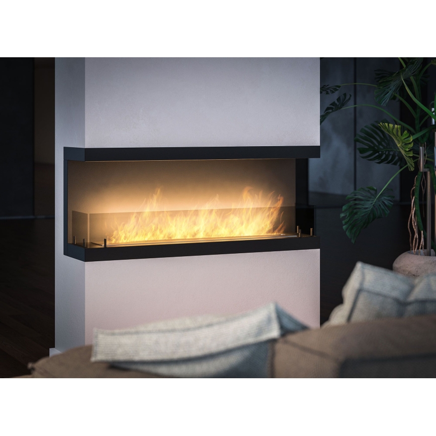 InFire - Built-in BIO fireplace 120x50 cm 5kW black