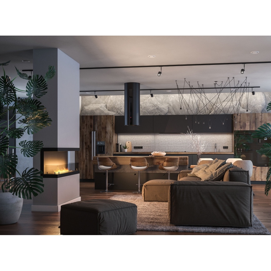 InFire - Built-in BIO fireplace 120x50 cm 5kW black
