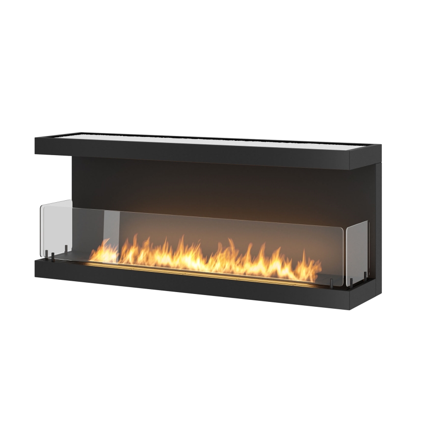 InFire - Built-in BIO fireplace 120x50 cm 5kW black