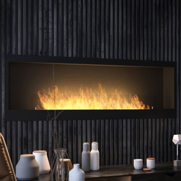 InFire - Built-in BIO fireplace 150x50 cm 4,2kW black
