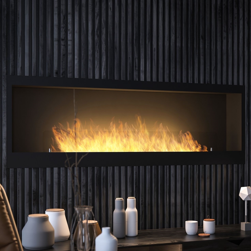 InFire - Built-in BIO fireplace 150x50 cm 4,2kW black