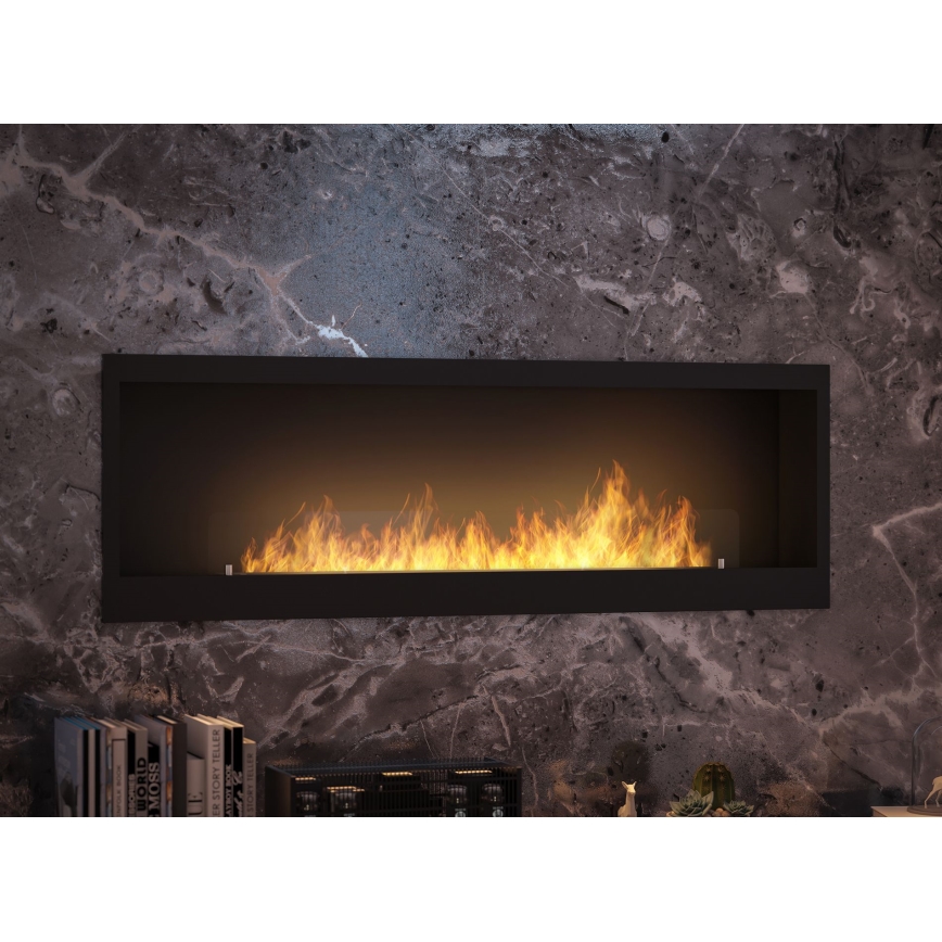 InFire - Built-in BIO fireplace 150x50 cm 4,2kW black