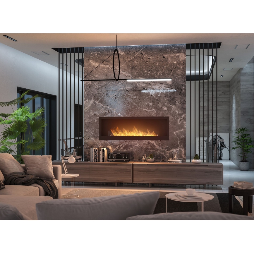 InFire - Built-in BIO fireplace 150x50 cm 4,2kW black