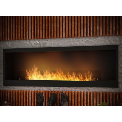 InFire - Built-in BIO fireplace 150x50 cm 4,2kW black