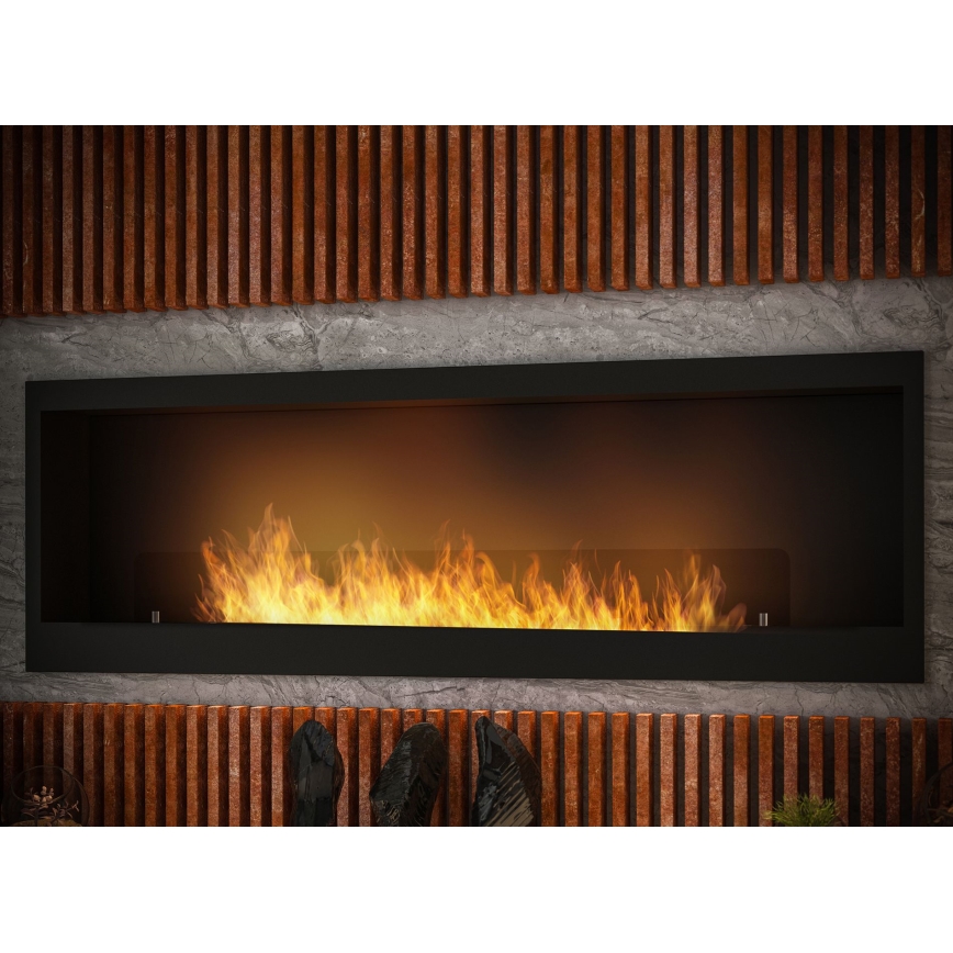 InFire - Built-in BIO fireplace 150x50 cm 4,2kW black