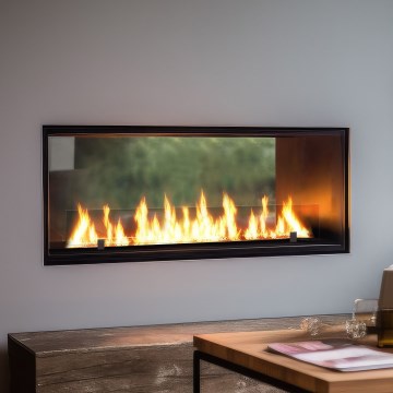 InFire - Built-in BIO fireplace 48,5x123,5 cm 6kW black
