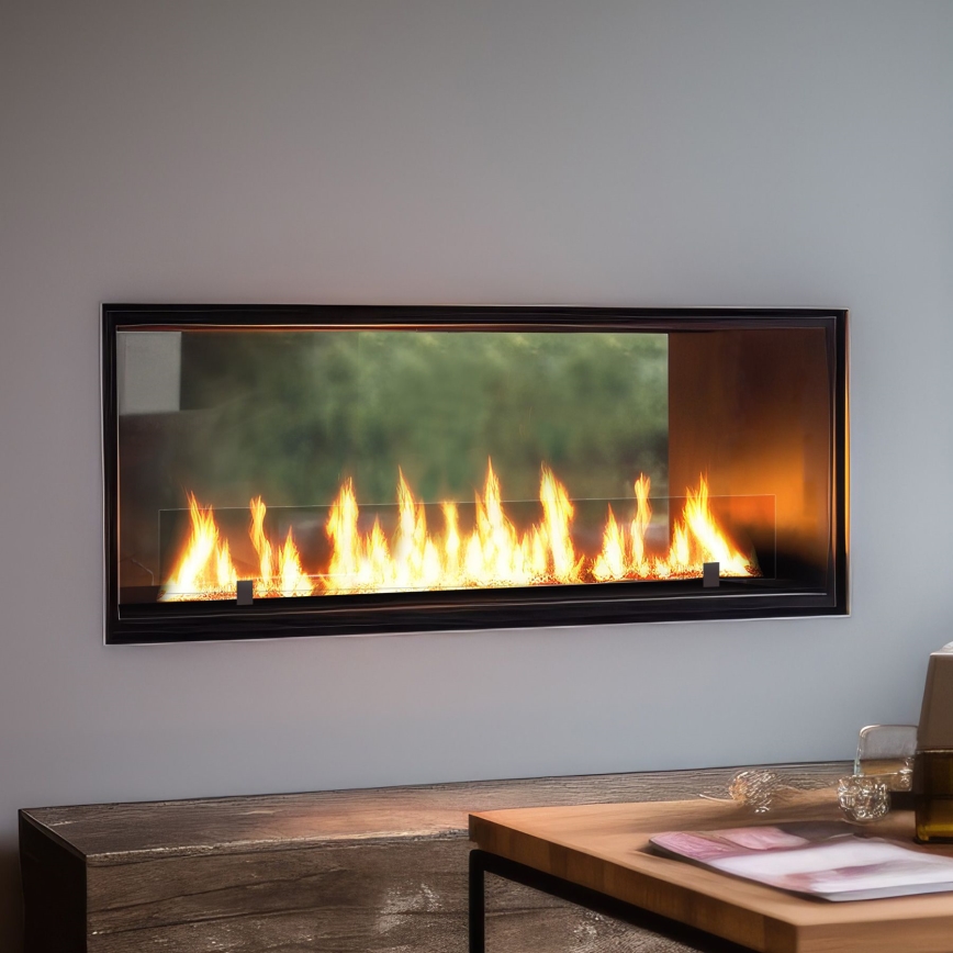 InFire - Built-in BIO fireplace 48,5x123,5 cm 6kW black
