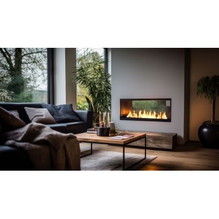 InFire - Built-in BIO fireplace 48,5x123,5 cm 6kW black