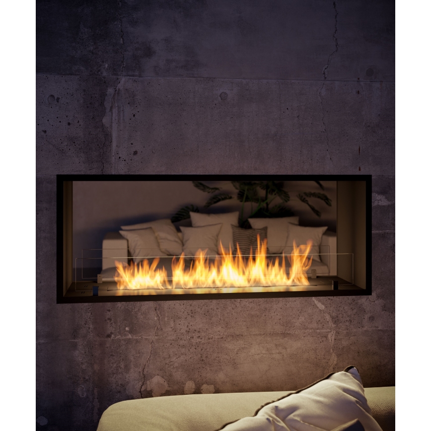 InFire - Built-in BIO fireplace 48,5x123,5 cm 6kW black