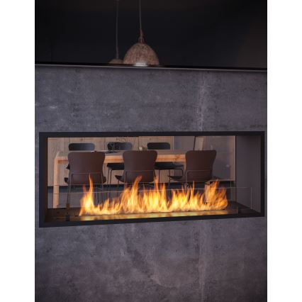 InFire - Built-in BIO fireplace 48,5x123,5 cm 6kW black