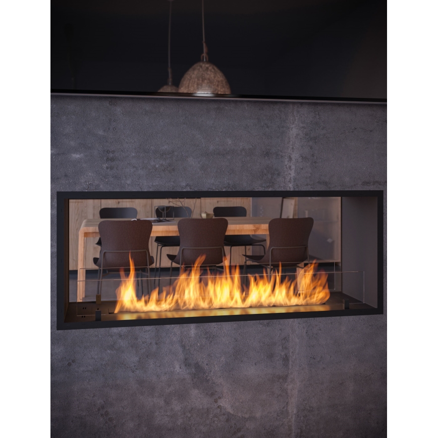 InFire - Built-in BIO fireplace 48,5x123,5 cm 6kW black