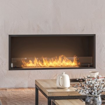 InFire - Built-in BIO fireplace 49,4x124,4 cm 6kW black