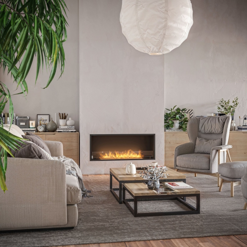 InFire - Built-in BIO fireplace 49,4x124,4 cm 6kW black
