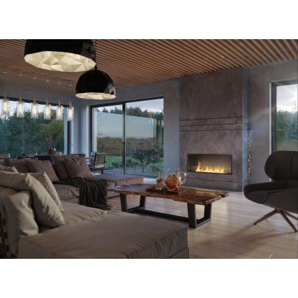 InFire - Built-in BIO fireplace 49,4x124,4 cm 6kW black