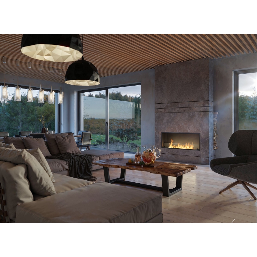 InFire - Built-in BIO fireplace 49,4x124,4 cm 6kW black